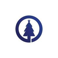 allegro Natale icona albero vettore illustrazione e logo design