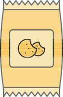 biscotto pacchetto icona nel giallo colore. vettore