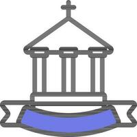 archeologico o Chiesa icona nel blu e bianca colore. vettore