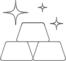 oro pila icona o simbolo nel magro linea arte. vettore
