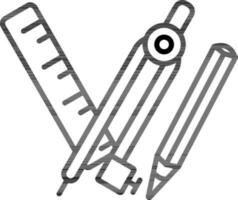 geometria o matematica attrezzo icona nel nero schema. vettore