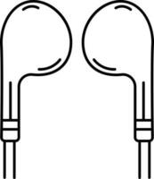 Audio, auricolari, auricolare, earpods icona vettore