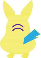 Pikachu con cursore icona. vettore