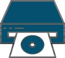 DVD giocatore icona o simbolo nel blu e bianca colore. vettore
