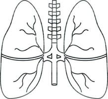 illustrazione di polmoni icona dentro corpo nel ictus stile. vettore