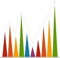colorato statistico bar grafico Infografica per attività commerciale. vettore