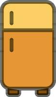 Doppio porta frigorifero icona nel giallo colore. vettore