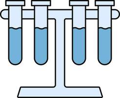 piatto stile test tubo cremagliera icona nel blu colore. vettore