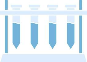 piatto stile test tubo cremagliera icona nel blu colore. vettore