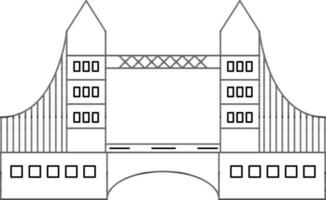 linea arte illustrazione di Torre ponte icona. vettore