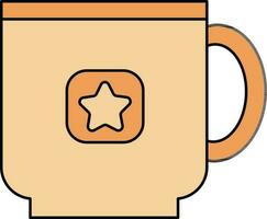 illustrazione di tazza icona nel pastello arancia colore. vettore