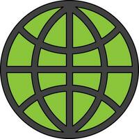 sito web icona per Internet nel verde colore con ictus. vettore