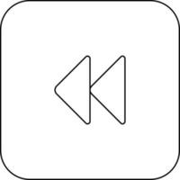 ictus stile di riavvolgere pulsante icona per multimedia. vettore