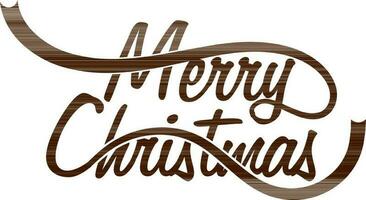 allegro Natale lettering design nel Marrone colore. vettore