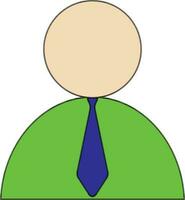 attività commerciale uomo icona con cravatta e vestito nel colore e ictus. vettore