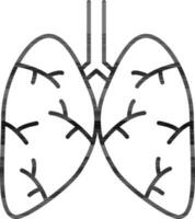 illustrazione di polmoni icona nel nero magro linea arte. vettore