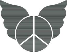 cartello di pace con impostato di ala. vettore