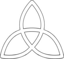 triquetra icona o simbolo nel nero linea arte. vettore