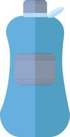 blu sorseggiatore acqua bottiglia icona nel piatto stile. vettore