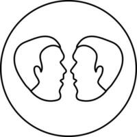 zodiaco Gemelli cartello su il giro forma. linea arte icona o simbolo. vettore