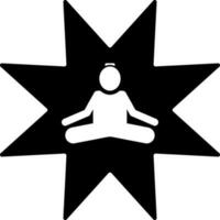 piatto stile yoga o meditazione icona. vettore