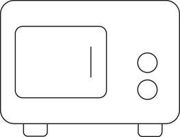 microonde icona nel nero linea arte. vettore