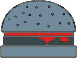 hamburger icona nel grigio e rosso colore. vettore