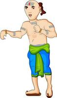 cartone animato personaggio di indiano monaco. vettore