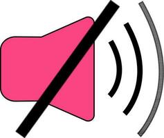 rosa Audio altoparlante su nero muto. vettore