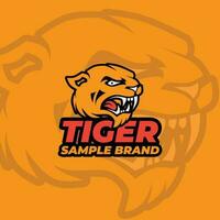 sport testa tigre logo design vettore