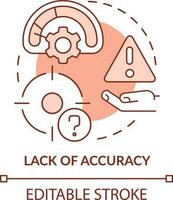 mancanza di precisione rosso concetto icona. sfida affrontato di aziendale tesorieri astratto idea magro linea illustrazione. isolato schema disegno. modificabile ictus vettore