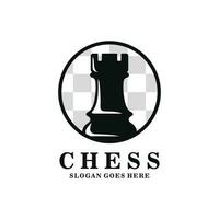 torre scacchi logo design vettore illustrazione