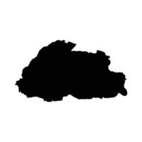 silhouette carta geografica di bhutan vettore