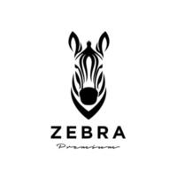 disegno dell'icona di logo di vettore di testa di zebra premium