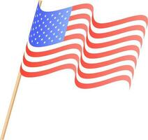 elemento di Stati Uniti d'America bandiera su bianca sfondo. vettore