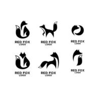 set premium collezione black fox vector icon logo illustration design