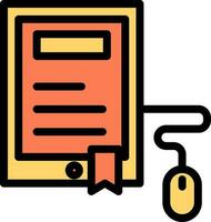 illustrazione di e-learning icona nel arancia e giallo colore. vettore