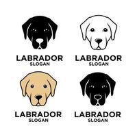 set collection labrador retriever cane testa icona logo design vettore