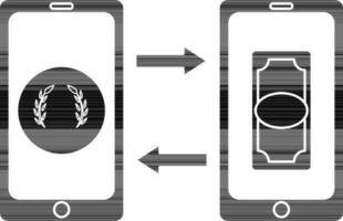 in linea i soldi trasferimento nel smartphone. vettore