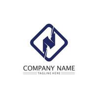 n logo font company logo business e lettera iniziale n design vector and letter for logo