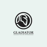 elmo spartano, modello logo gladiatore icona vettoriale design, icona testa di guerrieri, soldato