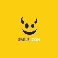 icona sorriso, sorriso, disegno vettoriale logo felice business emoticon, design divertente e vettore emoji felicità