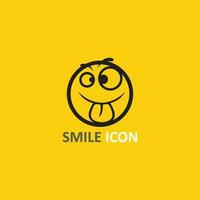 icona sorriso, sorriso, disegno vettoriale logo felice business emoticon, design divertente e vettore emoji felicità