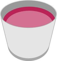 illustrazione di secchio pieno con rosa liquido colore. vettore