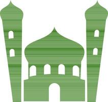 moschea silhouette nel verde colore isolato su bianca sfondo. vettore