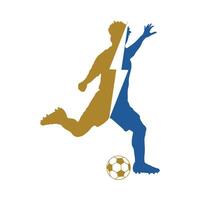 calcio calcio giocatore uomo nel azione con elettrico bullone . bianca sfondo vettore illustrazione