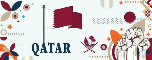 Qatar nazionale giorno bandiera design vettore eps
