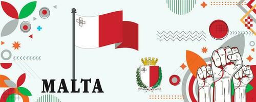 Malta nazionale giorno bandiera design vettore eps