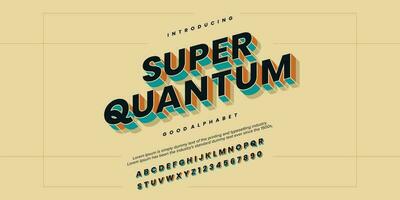 futuristico minimalista Schermo font disegno, alfabeto, carattere tipografico, lettere e numeri, tipografia. vettore