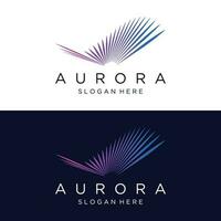 il settentrionale luci onda logo design era ispirato di il aurora boreale. vettore